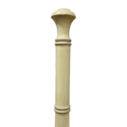 Vintage Henry Link King Headboard in Painted Cream Finish w/ Classic Bamboo Form and Cane Panels. Three-Panel Woven Rattan Detail Adds Texture and Coastal Palm Beach Style. Solid Frame w/ Turned Posts