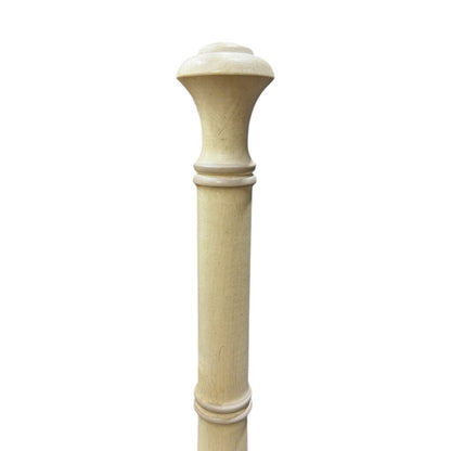 Vintage Henry Link King Headboard in Painted Cream Finish w/ Classic Bamboo Form and Cane Panels. Three-Panel Woven Rattan Detail Adds Texture and Coastal Palm Beach Style. Solid Frame w/ Turned Posts