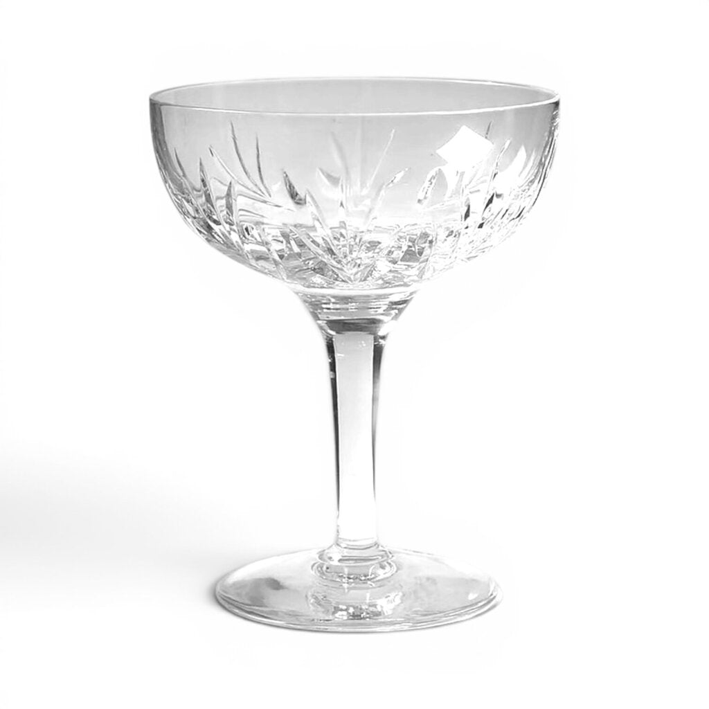 Vintage Stuart Crystal Kent Pattern Champagne / Tall Sherbet Glasses Set of 8 3.875Lx3.875Wx4.875H