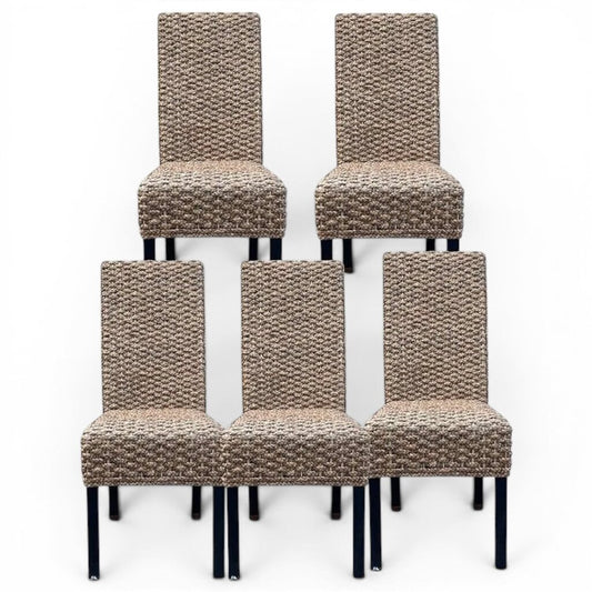 Set of 5 Woven Seagrass Dining Chairs 19Lx18Wx42H