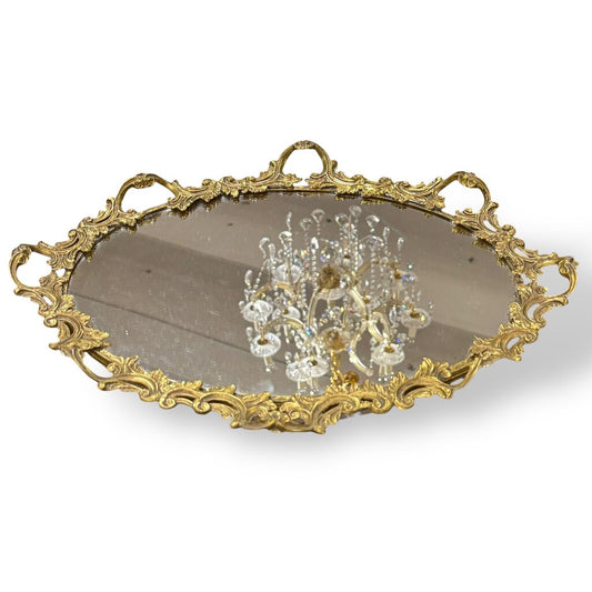 Vintage Hollywood Regency Gold Gilt Vanity / Wall Mirror