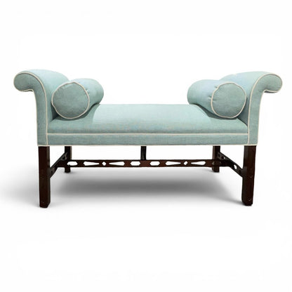 Vintage Regency Style Upholstered Bench by Rod Mickley Interiors 55Lx19Wx27H