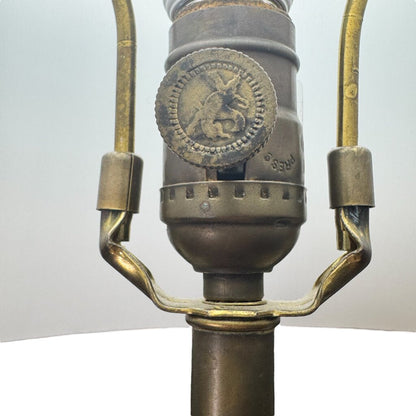 Sarreid LTD Vintage Chinoiserie Ceramic Urn Table Lamps w/ Lion Ring Handles a Pair 21Lx21Wx35H