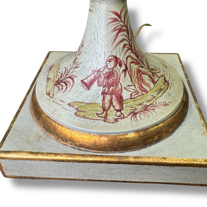 Sarreid LTD Vintage Chinoiserie Ceramic Urn Table Lamps w/ Lion Ring Handles a Pair 21Lx21Wx35H