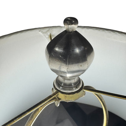 Sarreid LTD Vintage Chinoiserie Ceramic Urn Table Lamps w/ Lion Ring Handles a Pair 21Lx21Wx35H