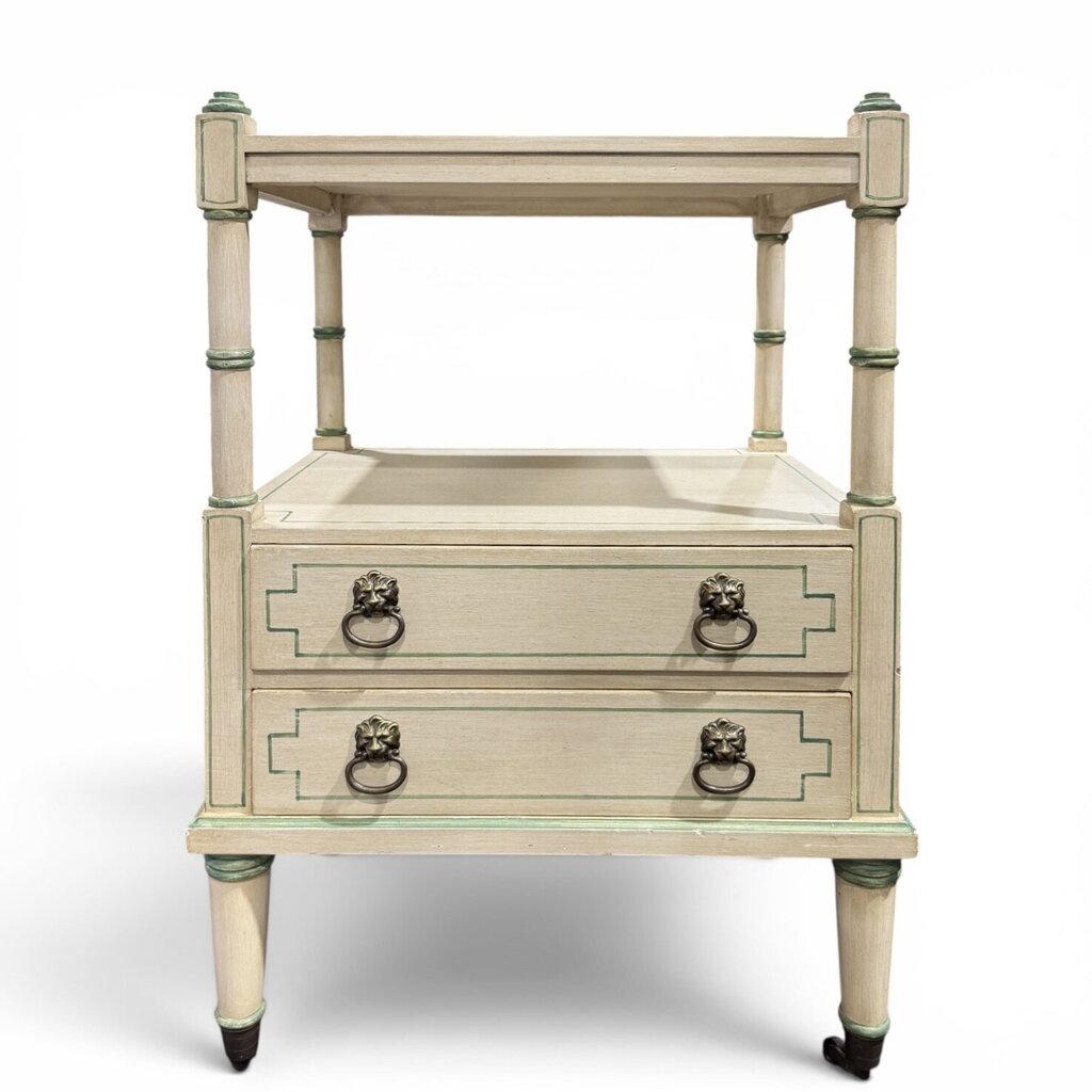 Julia Gray Ltd. Faux Bamboo Two Drawer Side Table / Étagère 19Lx14.5Wx30H