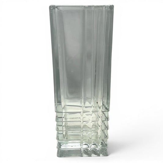 Modernist Heavy Crystal Vase - Architectural Form
