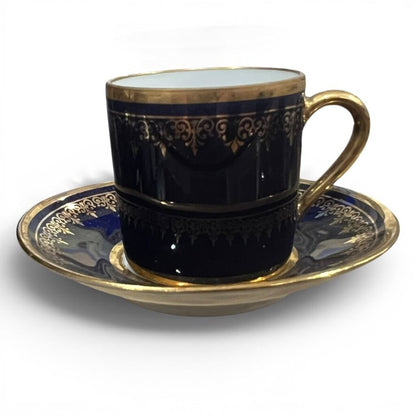 Limoges Cobalt Blue Demitasse Cup & Saucer 4Lx4Wx2H