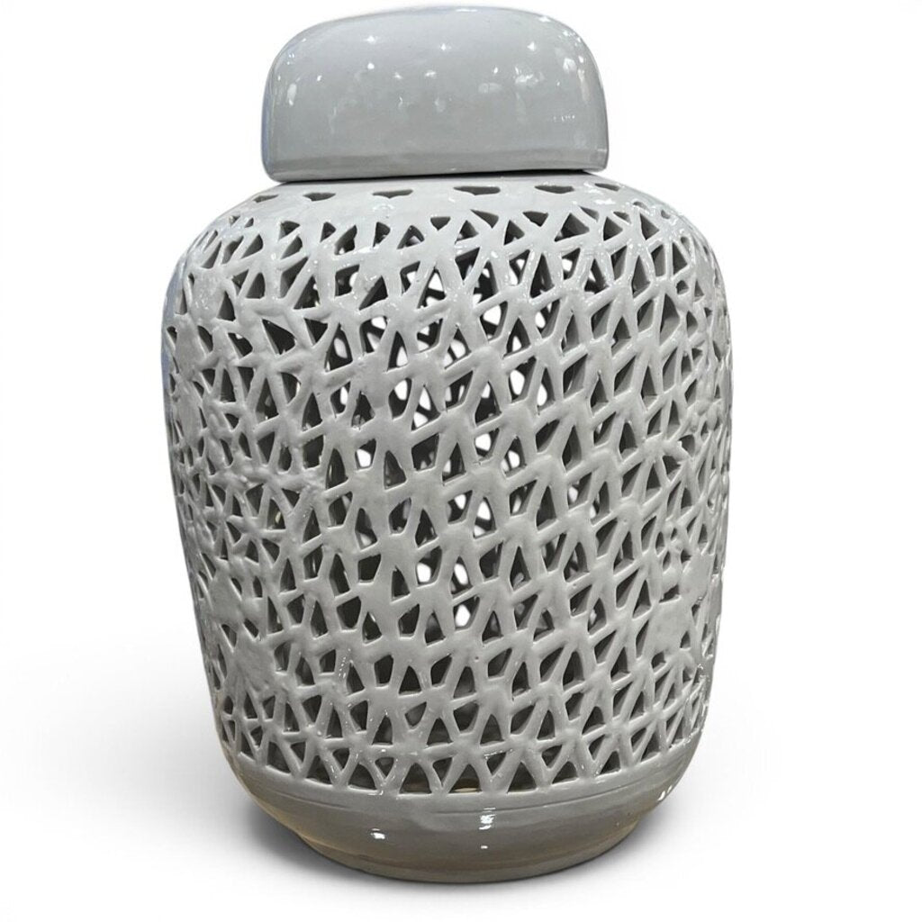 White Reticulated Vented Jar 8Lx8Wx11H