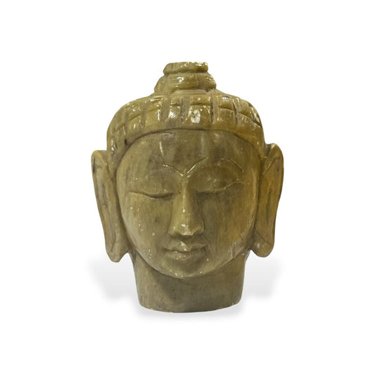 Small Carved Jade Stone Buddha Head 1Lx1Wx2H