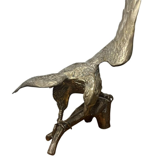 Cast Brass Eagle Sculpture 17Lx17Wx17H