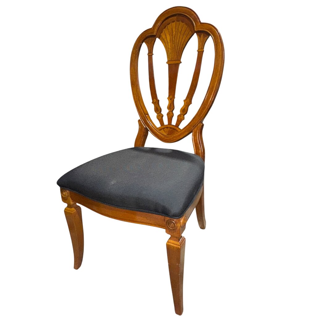 Vintage English Regency Parquet Inlaid Writing Desk & Matching Inlaid Chair 52Lx26Wx30H