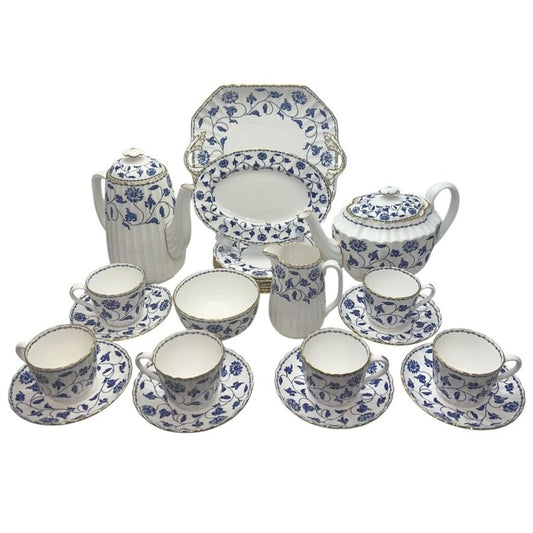 Spode Colonel Blue Porcelain Tea Set 24-Piece