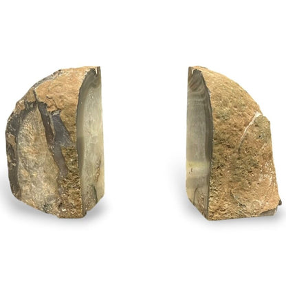 Grey Agate Geode Bookends 6Lx4Wx6H Pair