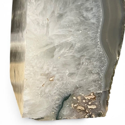 Grey Agate Geode Bookends 6Lx4Wx6H Pair