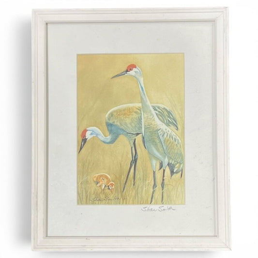 Sharlotte Smith Sandhill Crane Family Print 11Lx9Wx.5H
