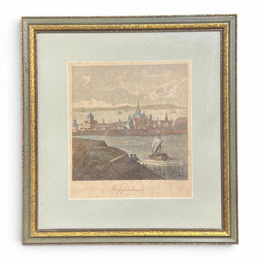Franz Joseph Schindelmayer Engraving of Copenhagen 12.5Lx11.5Wx.5H