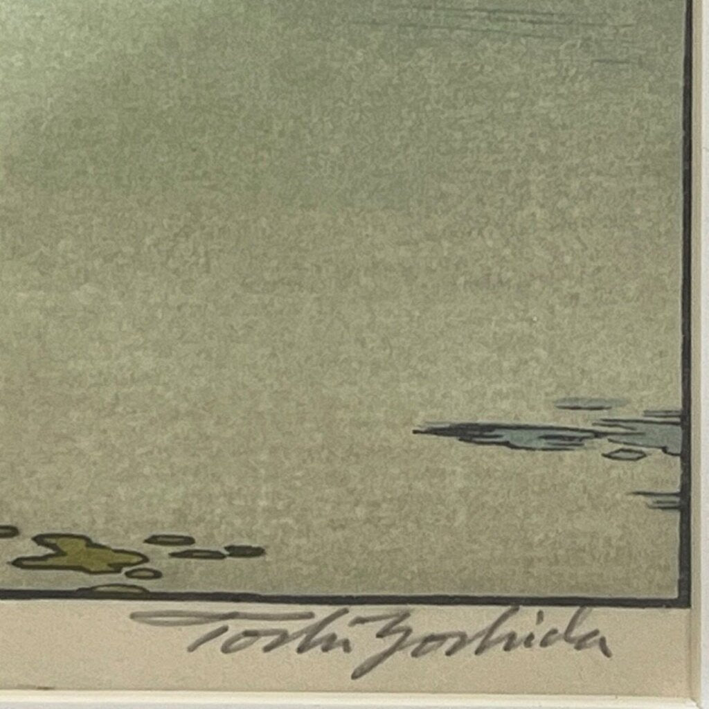 Toshi Yoshida Yodo River Framed Woodprint 15Lx12Wx.5H