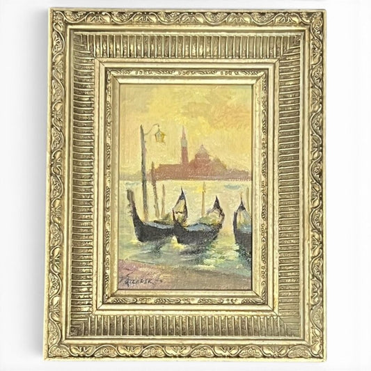 Leonard Mizerek Last Light Venice Oil on Canvas Panel 9.5Lx7.5Wx1H