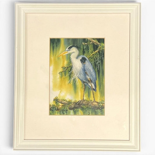 Joan Turner Heron Wildlife Print 14Lx12Wx.5H