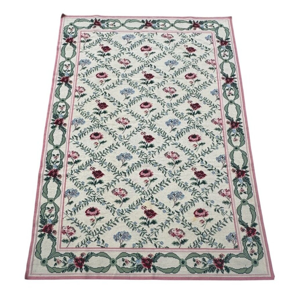 Vintage Portuguese Needlepoint Rug by: Stark Carpets Circa 84 9'Lx5'10"W