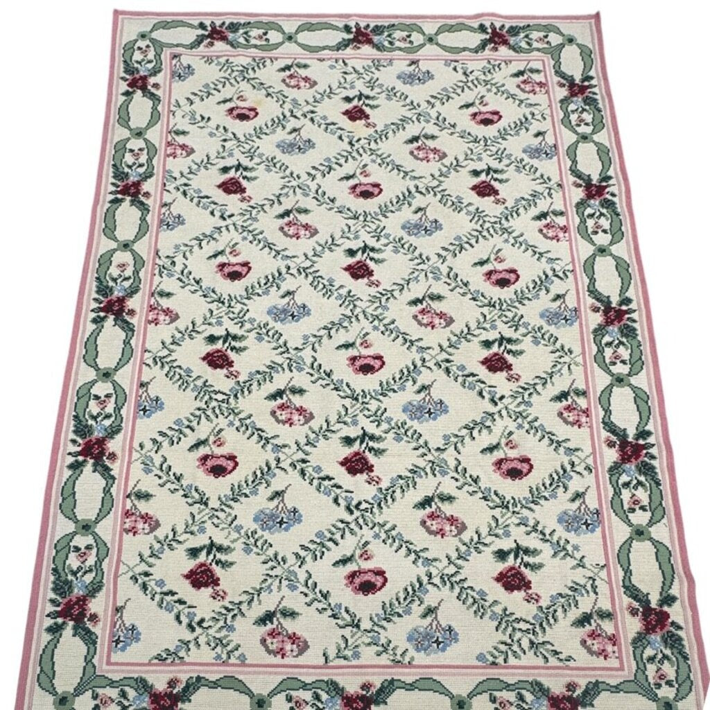 Vintage Portuguese Needlepoint Rug by: Stark Carpets Circa 84 9'Lx5'10"W