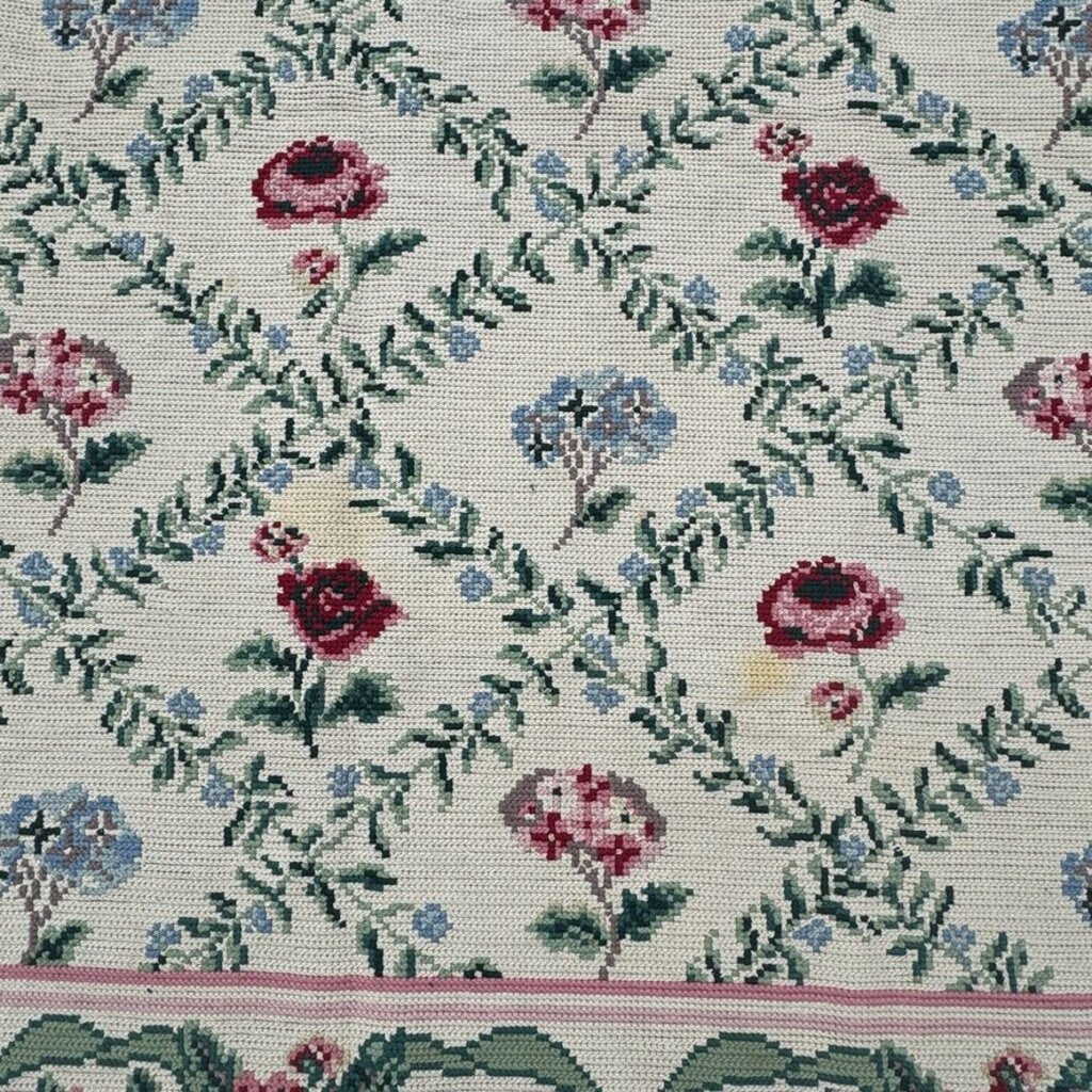 Vintage Portuguese Needlepoint Rug by: Stark Carpets Circa 84 9'Lx5'10"W