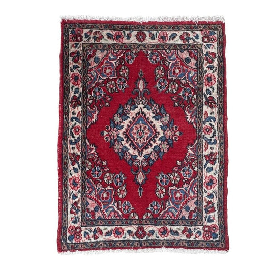 Vintage Handwoven Oriental Scatter Rug 38Lx27W