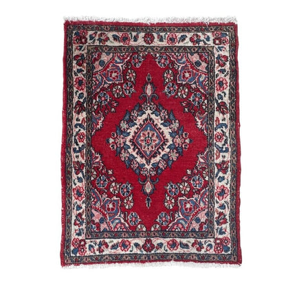 Vintage Handwoven Oriental Scatter Rug 38Lx27W