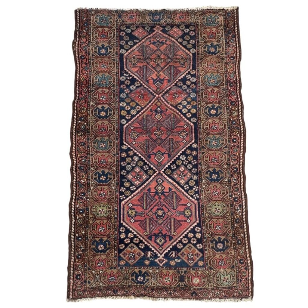 Vintage Handwoven Persian Runner Rug 72Lx38W