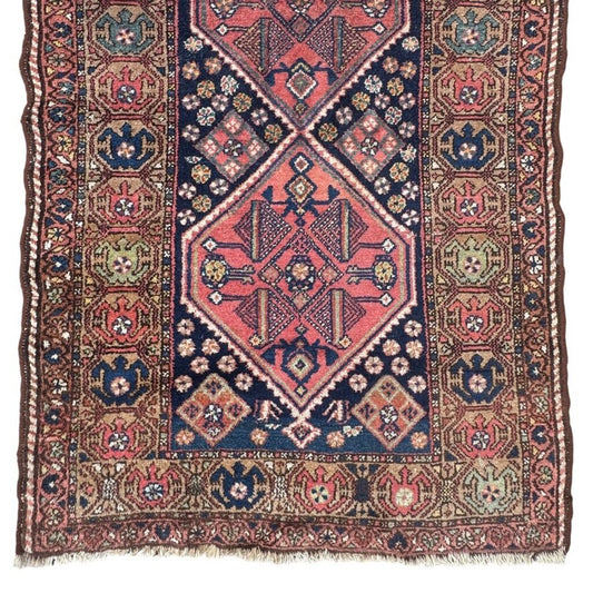 Vintage Handwoven Persian Runner Rug 72Lx38W