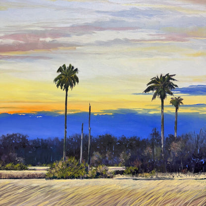 Joe Suroviec Florida Marsh Landscape Original Oil on Canvas, Framed, 43Lx31H