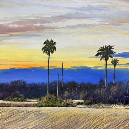 Joe Suroviec Florida Marsh Landscape Original Oil on Canvas, Framed, 43Lx31H