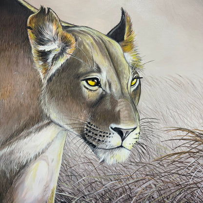 Joe Suroviec Mountain Lion Original Oil on Canvas, Framed, 41Lx29H