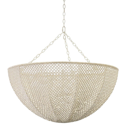 Palecek Quinn Wood & Coconut Bead Half-Dome Chandelier 36Lx36Wx18H (pre-owned)