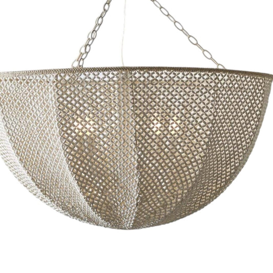 Palecek Quinn Wood & Coconut Bead Half-Dome Chandelier 36Lx36Wx18H (pre-owned)