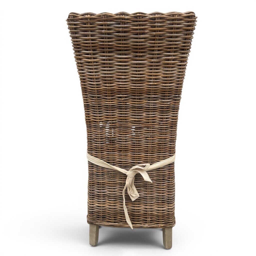 Set of 6 Coastal Handwoven Wicker Dining Chairs w/ Cushions 19Lx20Wx40H