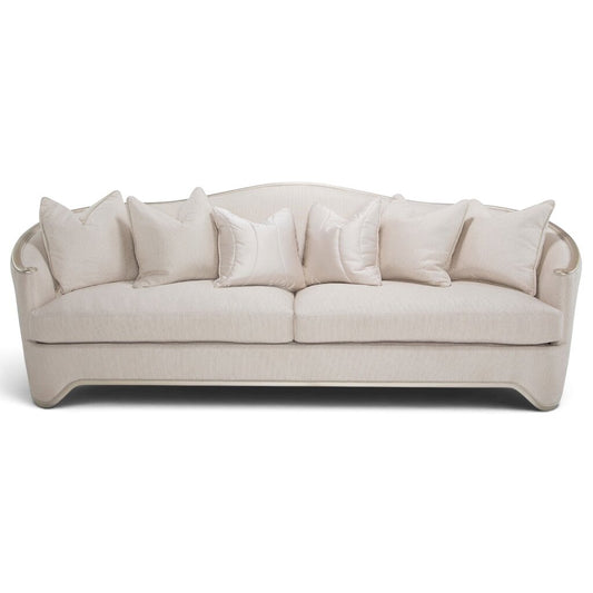 Michael Amini London Place Curved Sofa in Light Champagne Upholstery 105Lx37Wx38H