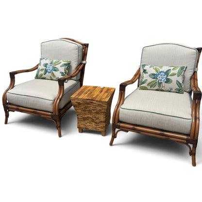 Tommy Bahama Island Estate Veranda Lounge Chairs Pair 31Lx38.5Wx38.5H