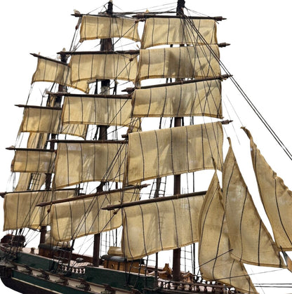 Vintage 1950s Spanish Handcrafted Three-Masted Sailing Ship 29Lx6Wx24H