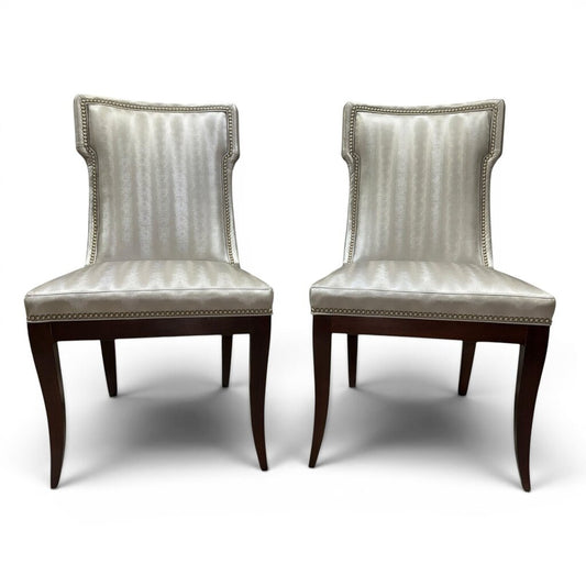 Century Furniture Metallic Upholstered Dining Chairs Set of 2