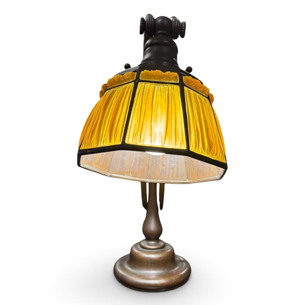 Tiffany Studios Favrile Glass Counterbalance Desk Lamp c. 1910 13Lx6.5Wx16H