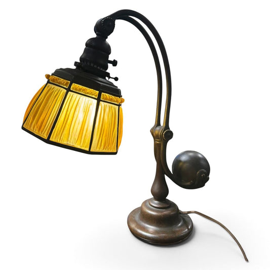 Tiffany Studios Favrile Glass Counterbalance Desk Lamp c. 1910 13Lx6.5Wx16H