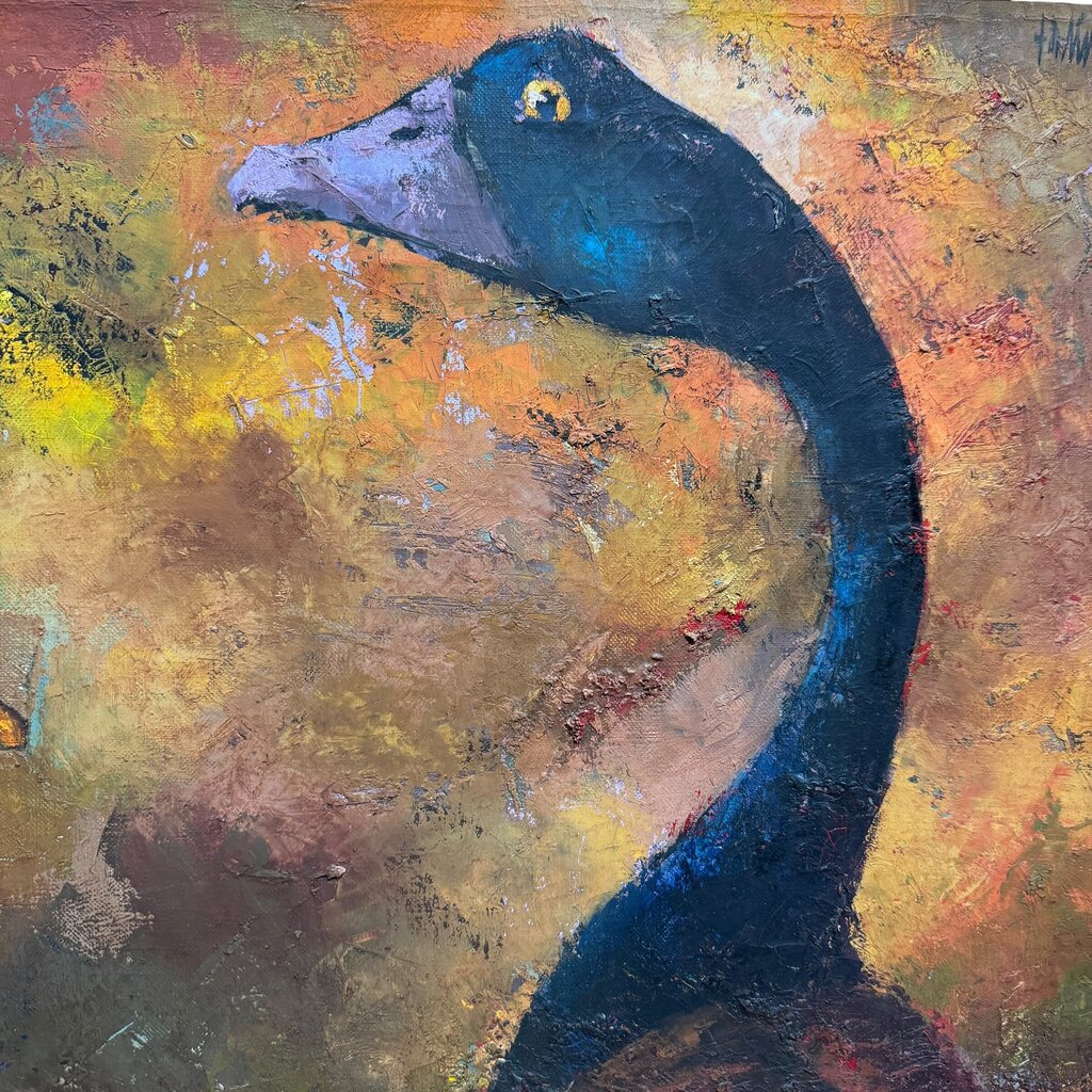 Fausto de Lima (1923-1994) Original Oil on Canvas Five Geese 46Lx36H