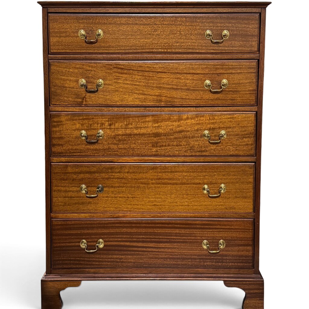 Vintage Traditional Mahogany 5-Drawer Tall Chest 34Lx20Wx47.5H