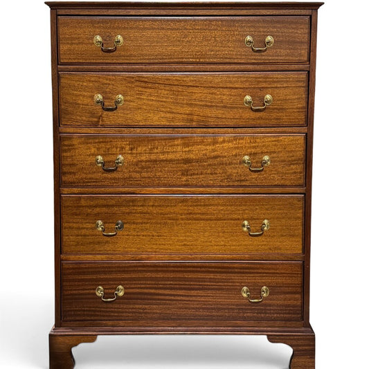 Vintage Traditional Mahogany 5-Drawer Tall Chest 34Lx20Wx47.5H