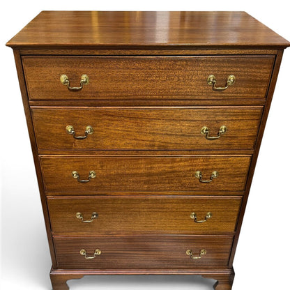 Vintage Traditional Mahogany 5-Drawer Tall Chest 34Lx20Wx47.5H