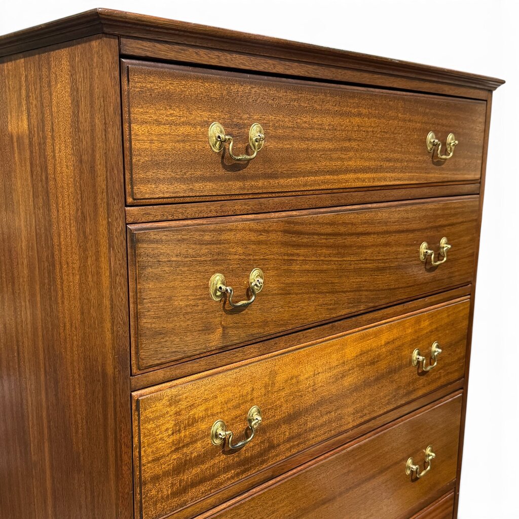 Vintage Traditional Mahogany 5-Drawer Tall Chest 34Lx20Wx47.5H