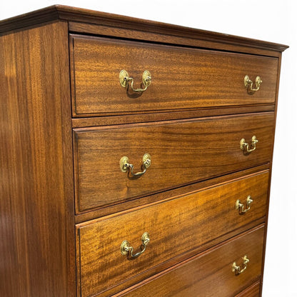 Vintage Traditional Mahogany 5-Drawer Tall Chest 34Lx20Wx47.5H