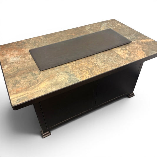 O.W. Lee Santorini Cabaletta Fire Pit Table Sable w/ Cover 50Lx30Wx24H